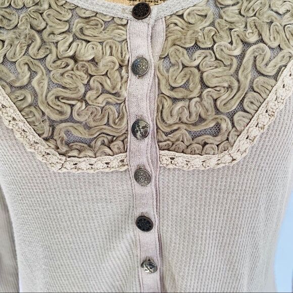 Free People Diego Thermal Henley Long Sleeve Top Medium - Picture 5 of 12